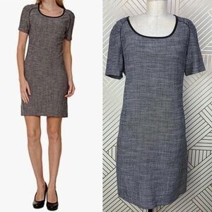 Maison Scotch Grey Dress with leather piping and trim size 2